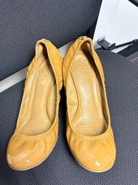 Tory Burch Brown Patent Leather Ballet Flats